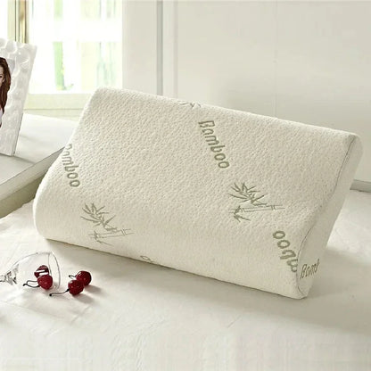 50x30cm Bamboo Fiber Memory Foam Pillow – Slow Rebound Orthopedic Neck Support Pillow for Health Care & Relief