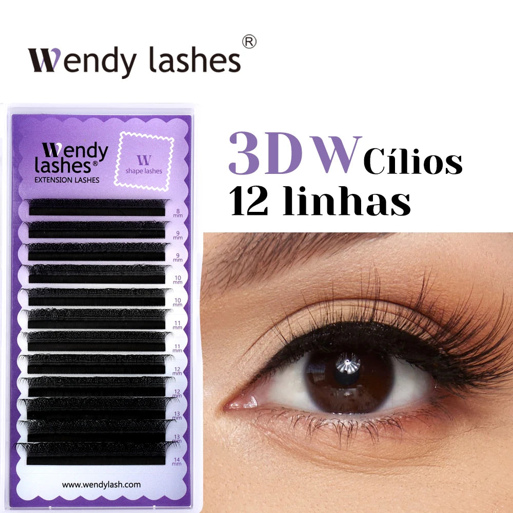 Wendy Lashes YY Shape Eyelash Extensions – Automatic Flowering W-Shape 3D-8D Premade Black Lashes