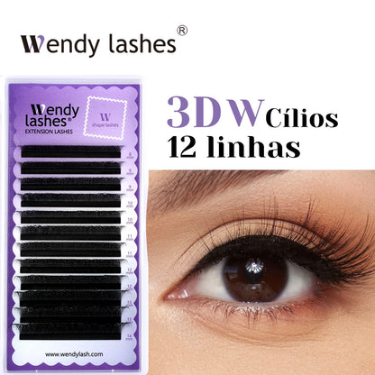 Wendy Lashes YY Shape Eyelash Extensions – Automatic Flowering W-Shape 3D-8D Premade Black Lashes