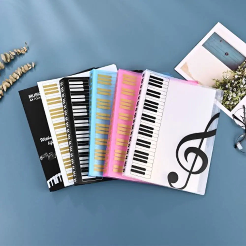 Creative Guitar & Piano Sheet Music Folder – A4 Music Score Document Storage Organizer