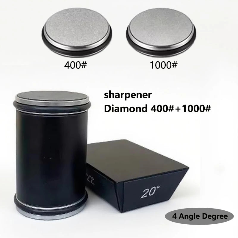 New Rolling Double-Sided Diamond Knife Sharpener – 15° & 20° Magnetic Angle Roller for Kitchen Sharpening