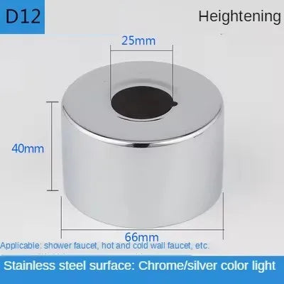 2Pcs Stainless Steel Faucet Decorative Cover – 1/2" & 3/4" Water Pipe Connector Heightening Valve Panel for Kitchen & Shower Faucet Accessories