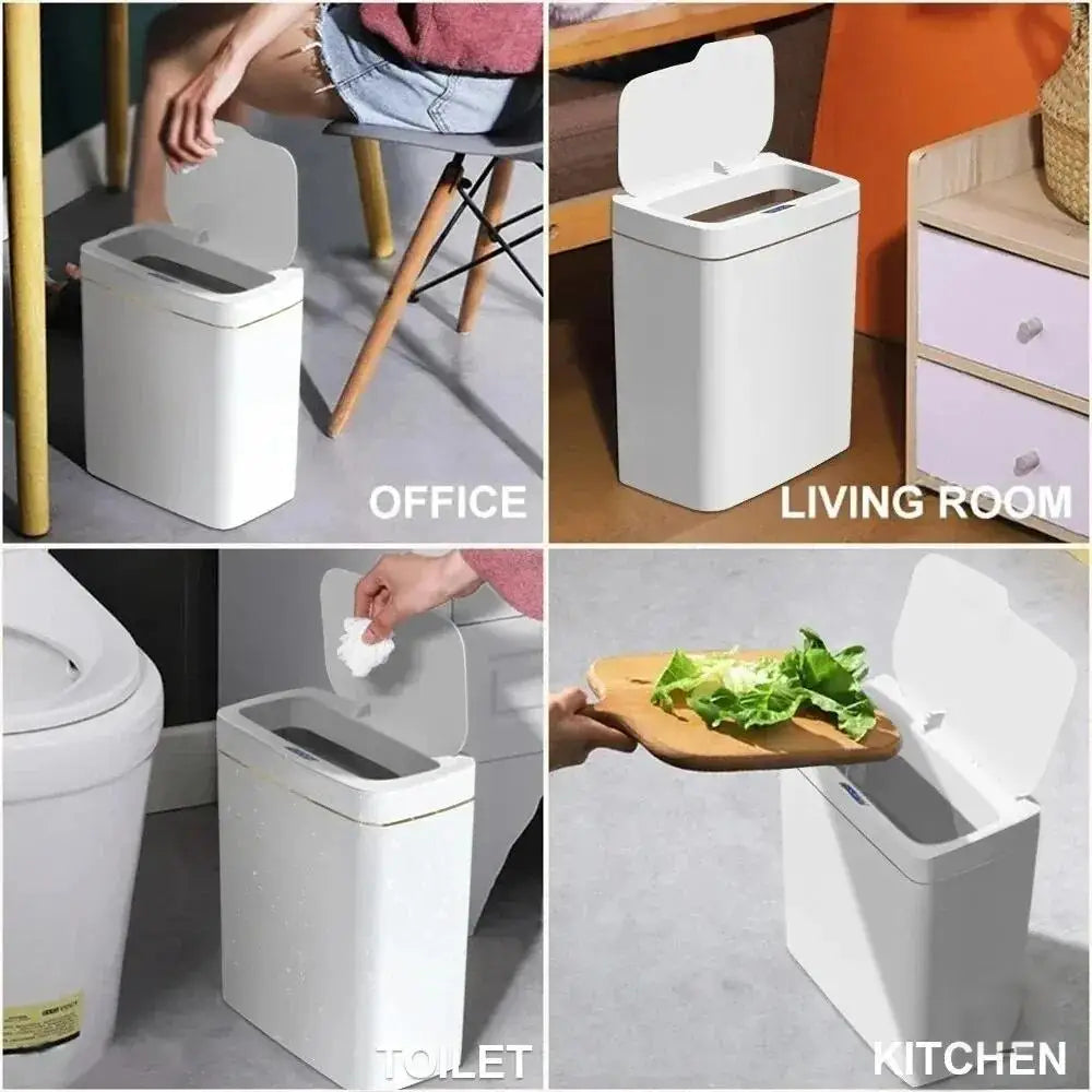 15L Smart Sensor Trash Can - Touchless Automatic Bagging Waste Bin for Bathroom & Home