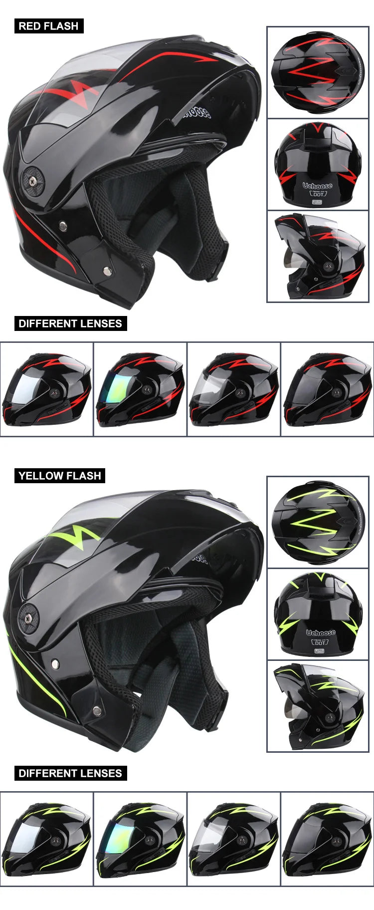 2024 Unisex Modular Motorcycle Helmet – Full Face Flip-Up Dual Lens Racing Helmet for Men & Women