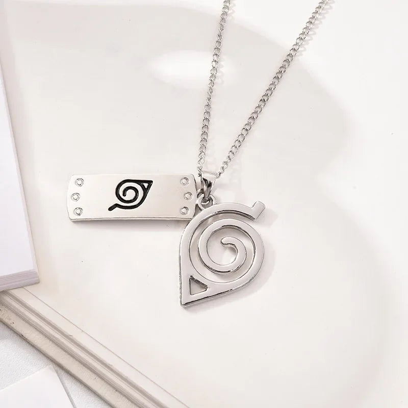 Anime Naruto Necklace Metal Alloy Pendant – Kakashi Kunai & Uzumaki Shuriken Cosplay Accessories & Collectible Toy