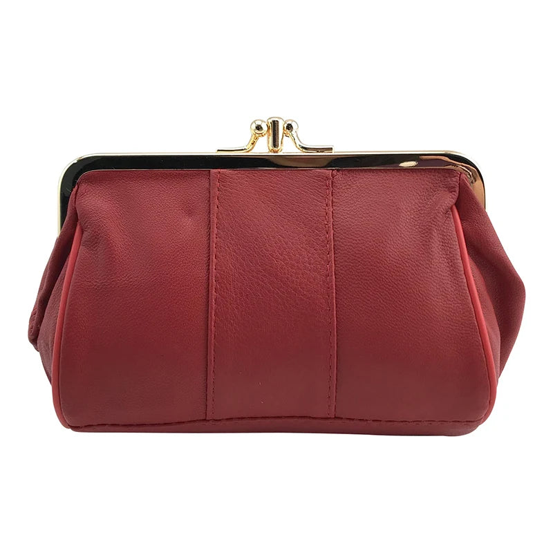BELLO TUTTI Leather Mini Coin Purse - Women’s Small Wallet with Metal Clasp, Key Holder & Card ID Pocket