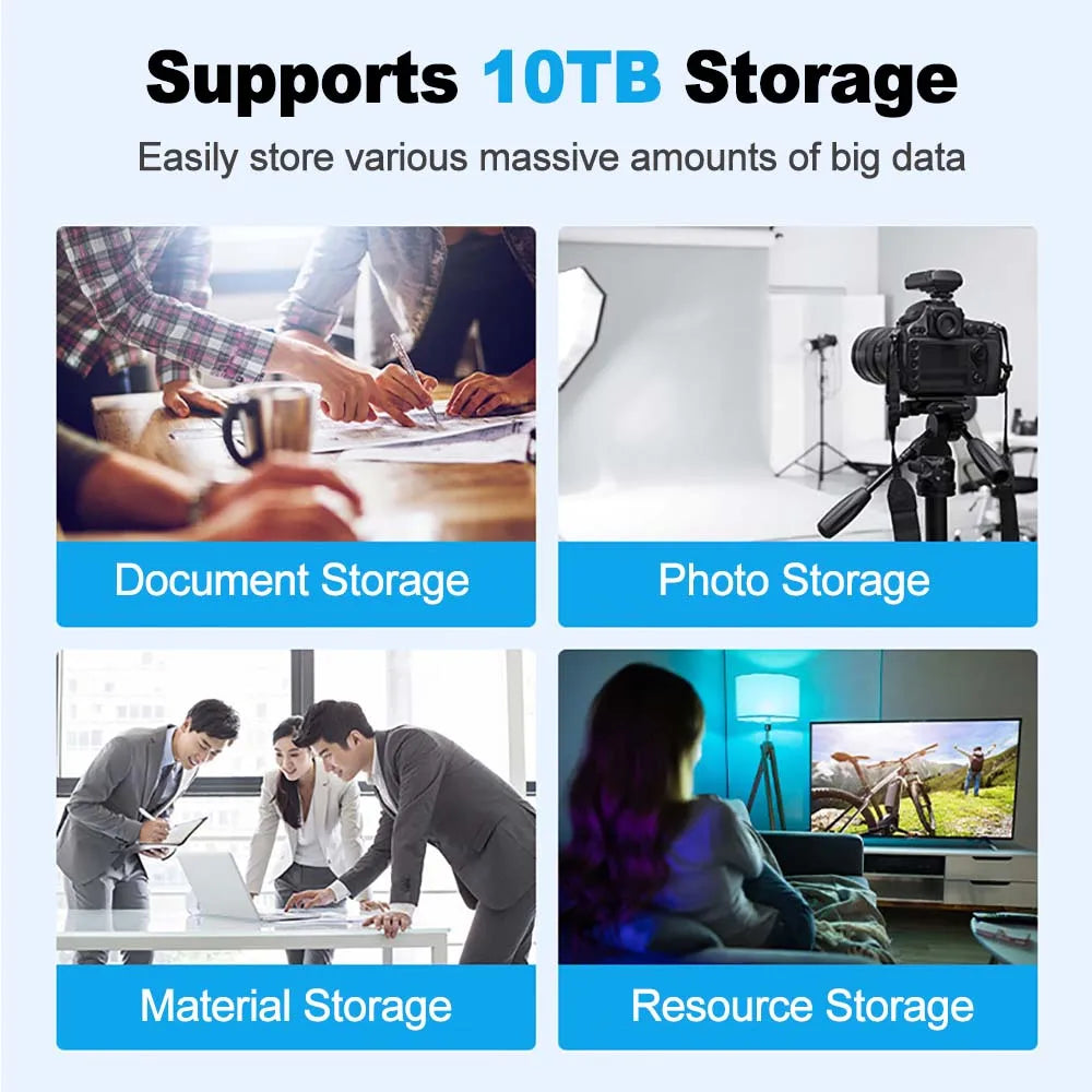 3.5 Inch USB 3.0 to SATA External Hard Drive Enclosure Case for SSD/HDD up to 10TB – PC & Laptop Compatible