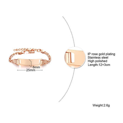 Custom Engraved Mom Bracelet – Personalized Figaro Link Bangle with Names & Birthday Date
