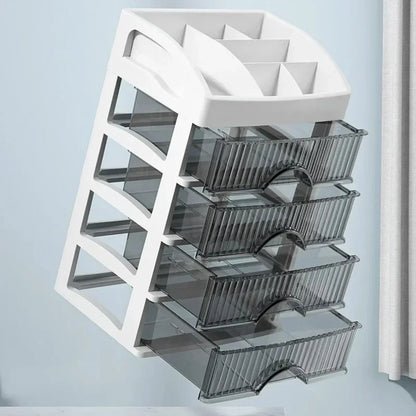 Multi-Layer Desktop Storage Box | Hair Decoration, Cosmetics and Jewelry Organizer | Versatile Drawer for Stationery