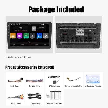 ESSGOO 2DIN Car Radio – Wireless CarPlay Android Auto GPS Navigator MP5 Player with 7"/9" Glass Touchscreen, Wi-Fi, FM & Bluetooth Car Stereo