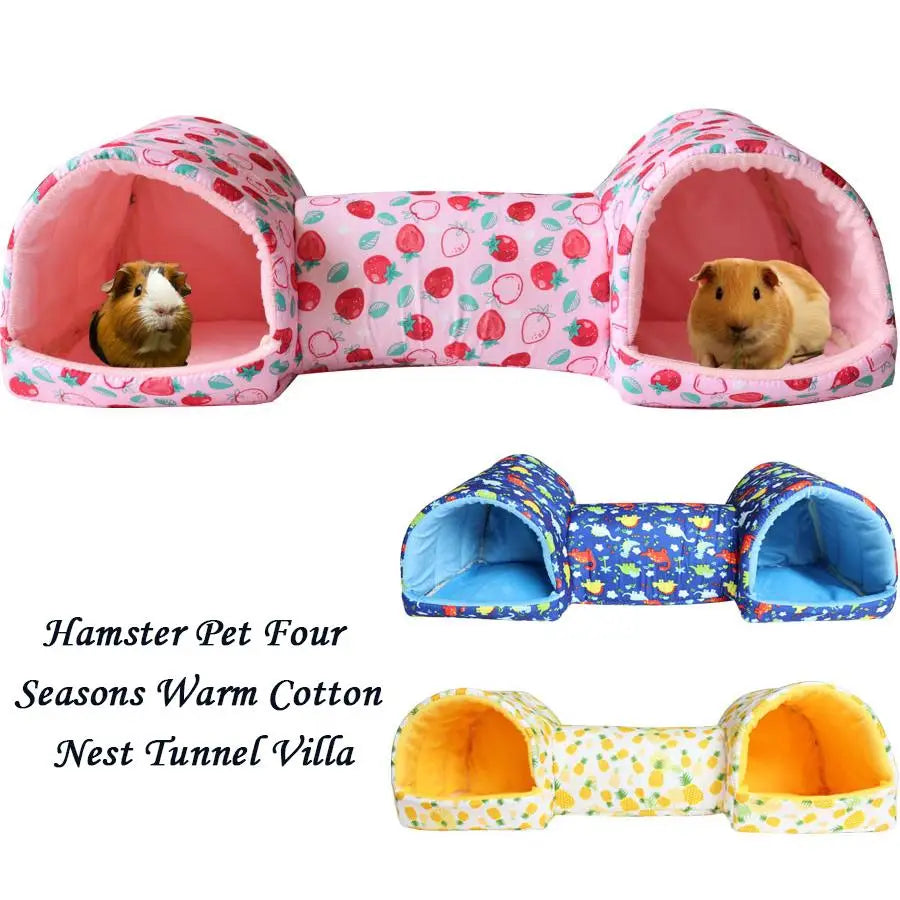 Small Pet Hideaway Tunnel - Cozy Hamster, Gerbil, Guinea Pig, and Ferret Sleeping Cave and Hideout Toy