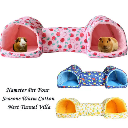 Small Pet Hideaway Tunnel - Cozy Hamster, Gerbil, Guinea Pig, and Ferret Sleeping Cave and Hideout Toy