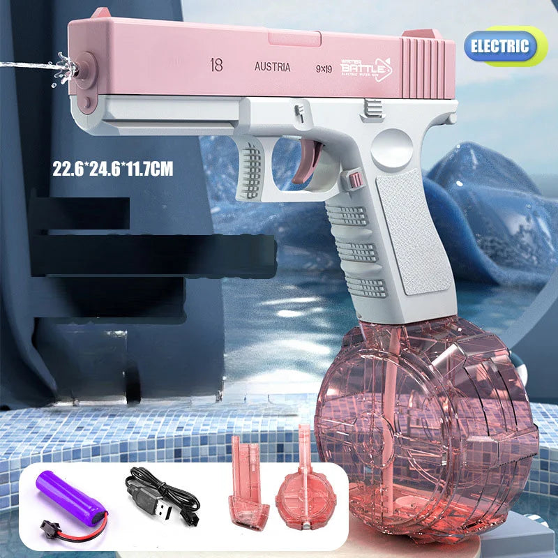 New Electric Water Gun Pistol – Full Automatic Summer Beach Toy for Kids, Boys, Girls & Adults