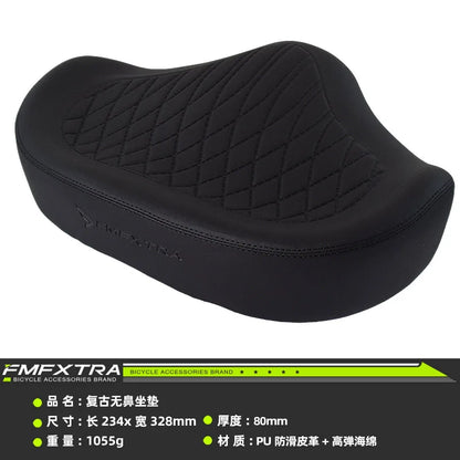 Noseless Bike Seat Cushion - Wide Extra-Padded Comfort Saddle for Men & Women, Oversized Bicycle Seat for Peloton & Indoor Bikes