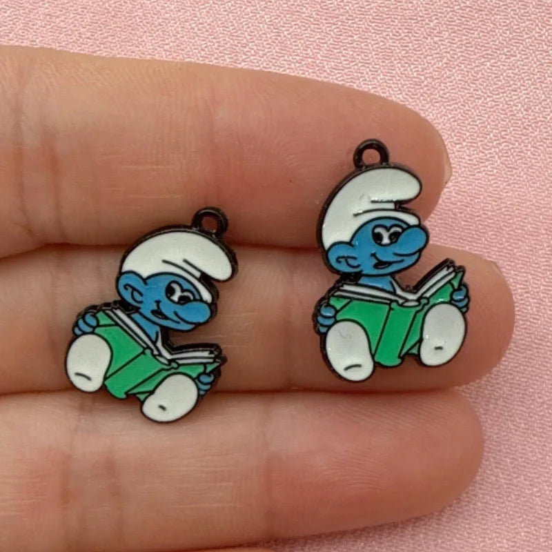 10-Piece Cartoon Anime Alloy Charms - Drip Oil Pendants for DIY Jewelry, Keychains, Earrings & Bag Accessories