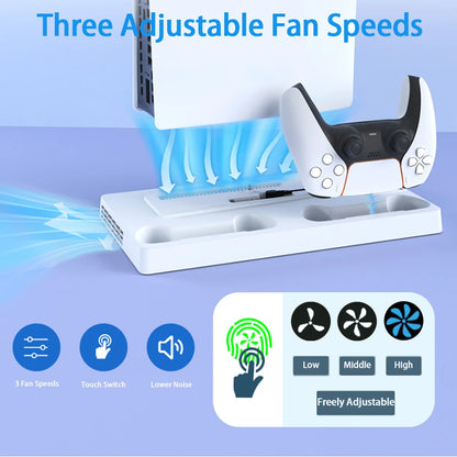 PS5 Pro & Slim Cooling Station — Multifunctional Controller Charging Stand with Headphone Holder