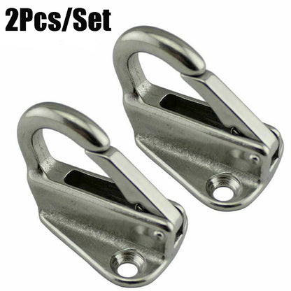2 X Marine 316 Stainless Steel Spring Snap Fending Hook - Boat Hardware - Spring Locked Fender Hooks