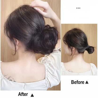 Sunslymei Synthetic Hair Bun Clip-in – Curly Messy Chignon Ponytail Hairpiece Scrunchie Extensions for Women
