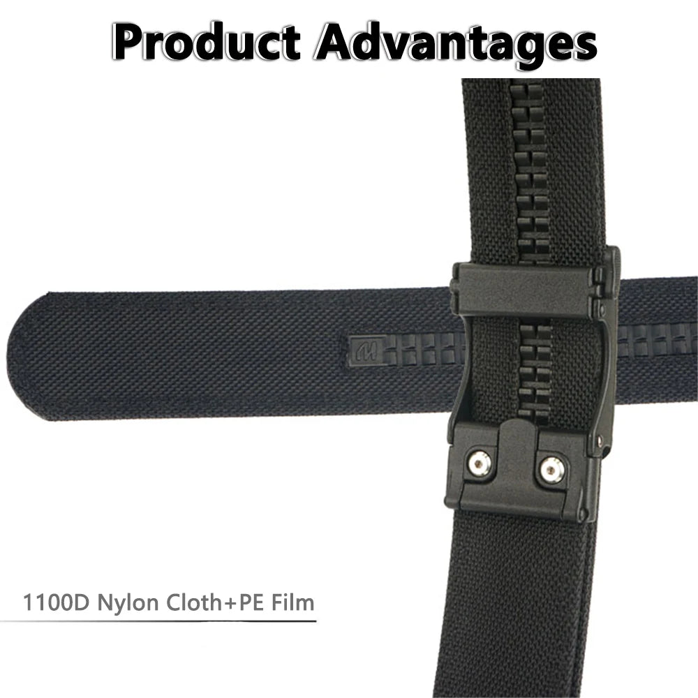 TUSHI Hard Tactical Belt for Men – Sturdy Nylon with Metal Automatic Buckle, Military & Police Duty, Outdoor IPSC Accessories