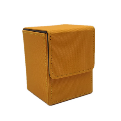 Leather Trading Card Deck Box - Single-Sleeve Storage Case for 100+ Cards