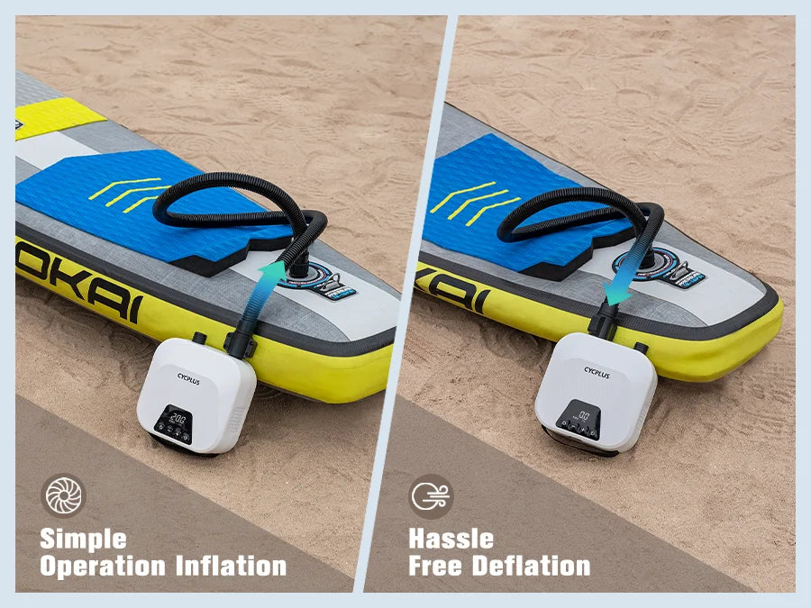 CYCPLUS D14PRO Electric SUP Inflation Pump – 20PSI, 38.48Wh Battery for Inflatable SUP Board, Surfing, Tent, Boat, Air Mattress
