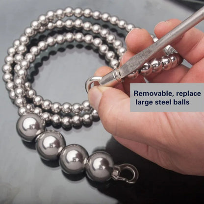 EDC Stainless Steel Ball Bracelet and Necklace - Titanium Steel Personal Safety Accessory for Everyday Carry