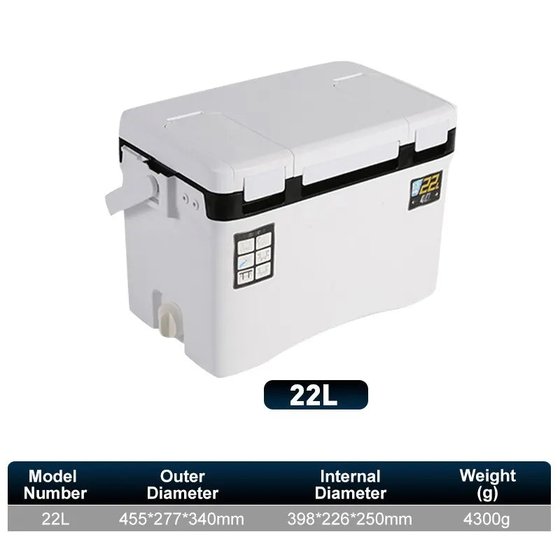 Fishing Cooler Box - Portable Insulated Fish Storage & Tackle Gear Box with Air Holes