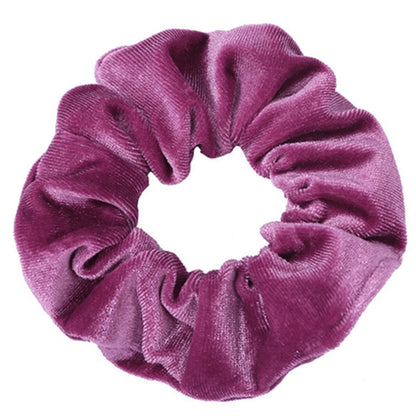 10/6/1Pcs Velvet Hair Scrunchies Set for Women – Solid Color Elastic Ponytail Hair Bands & Headband Accessories (Black Pack)