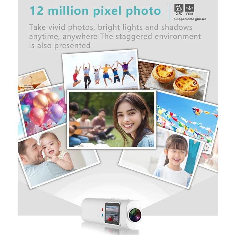 2.7K Glasses Camera – Mini Wearable Outdoor Security Sports DV DVR, WIFI Video Recorder for Driving, Hiking, and Surveillance