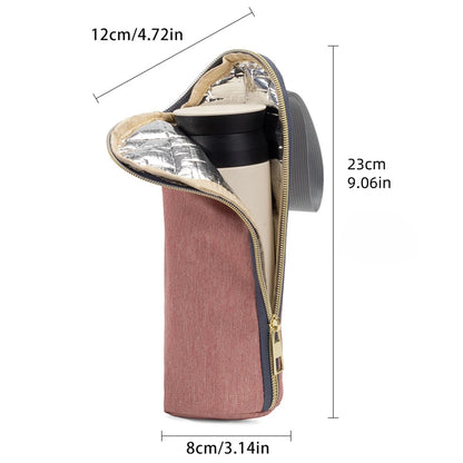 Baby Bottle Warmer & Insulation Bag – Thermal Stroller Hanging Pouch with Aluminum Mold for Baby Feeding & Bottle Storage