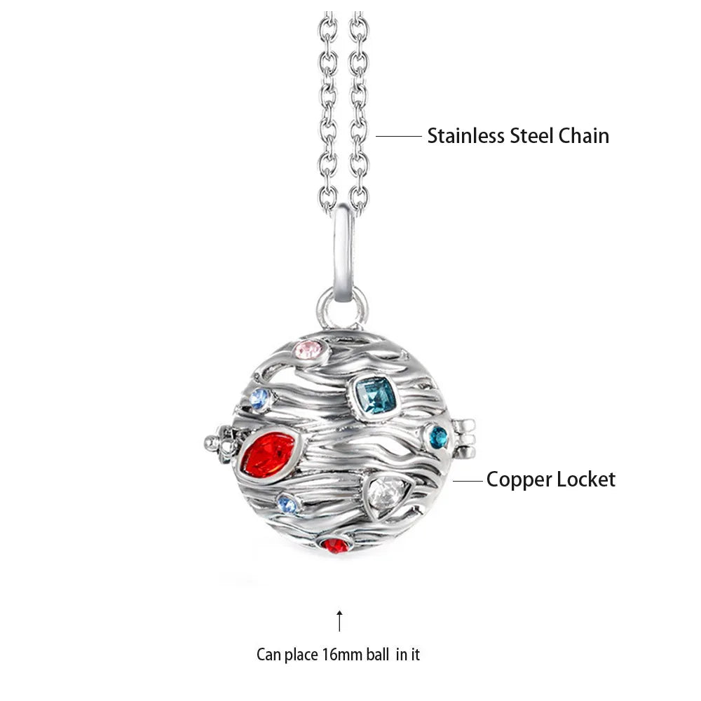 Vintage Mexico Angel Ball Chime Necklace – Antique Locket Aromatherapy Essential Oil Diffuser