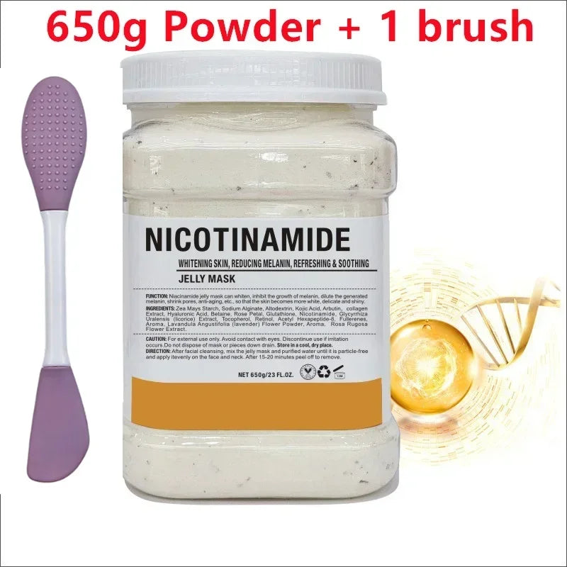 650g Chamomile Hyaluronic Acid Facial Moisturizing Mask Powder with Silicone Brush, Rose Jelly Mask for Skin Elasticity