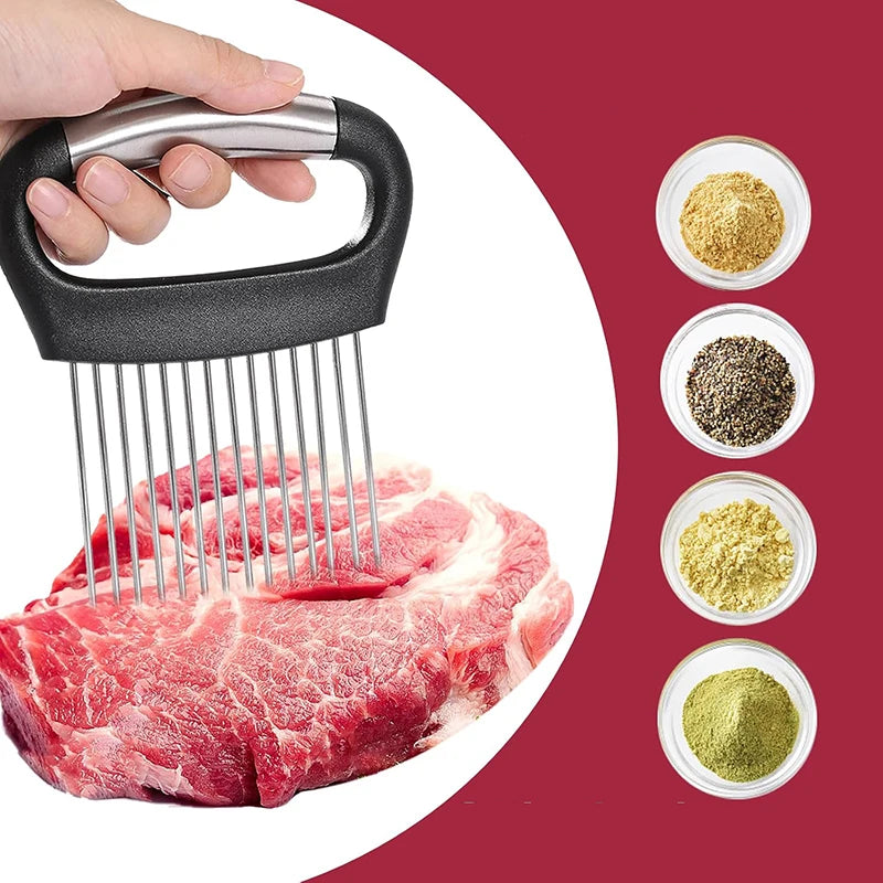 Stainless Steel Vegetable & Onion Cutter Holder – Multi-Function Fruit & Potato Slicer Kitchen Tool