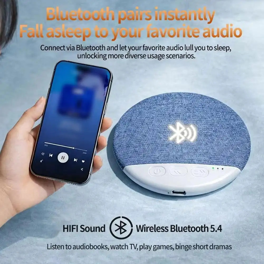 Under Pillow Mini Speaker - HiFi Stereo Sleep Sound Machine with White Noise & 30/60/90-Min Timer