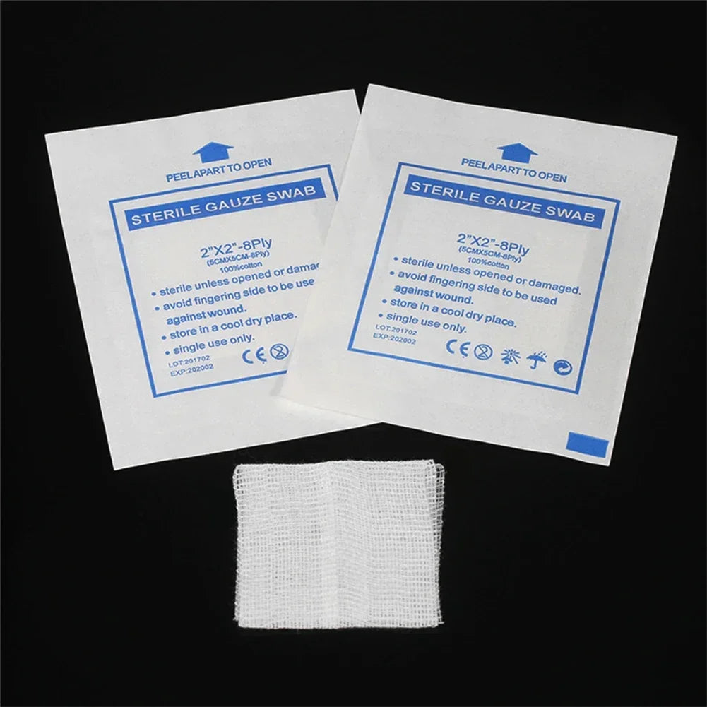 20PCS 8-Layer Sterile Cotton Gauze Pads - Waterproof Medical Wound Dressing, First Aid Supplies 5/7.5/10cm