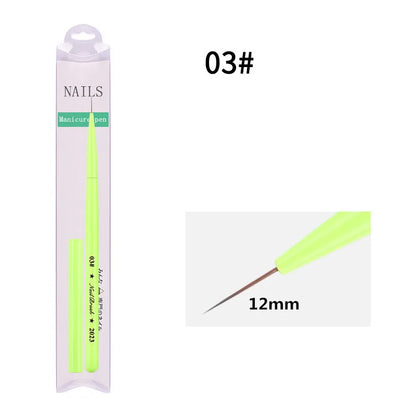 Green Nail Art Brush - Gel Polish, Acrylic, UV Extension & Nail Painting Detail Brush