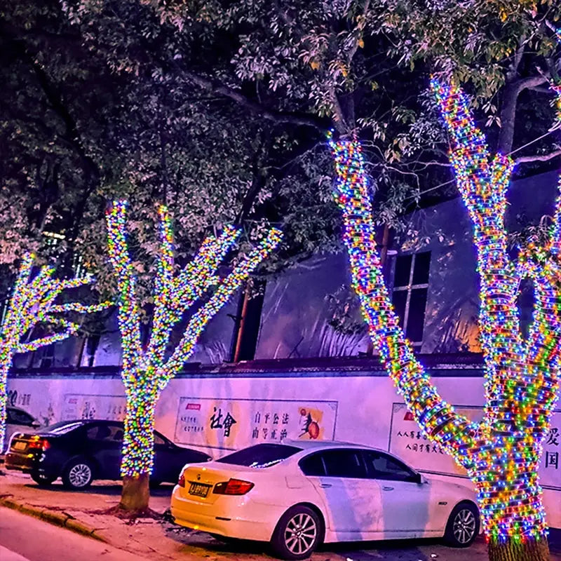 7m 50-Light LED Solar String Lights | 8 Patterns Waterproof Fairy Lights for Garden Wedding Party Decoration