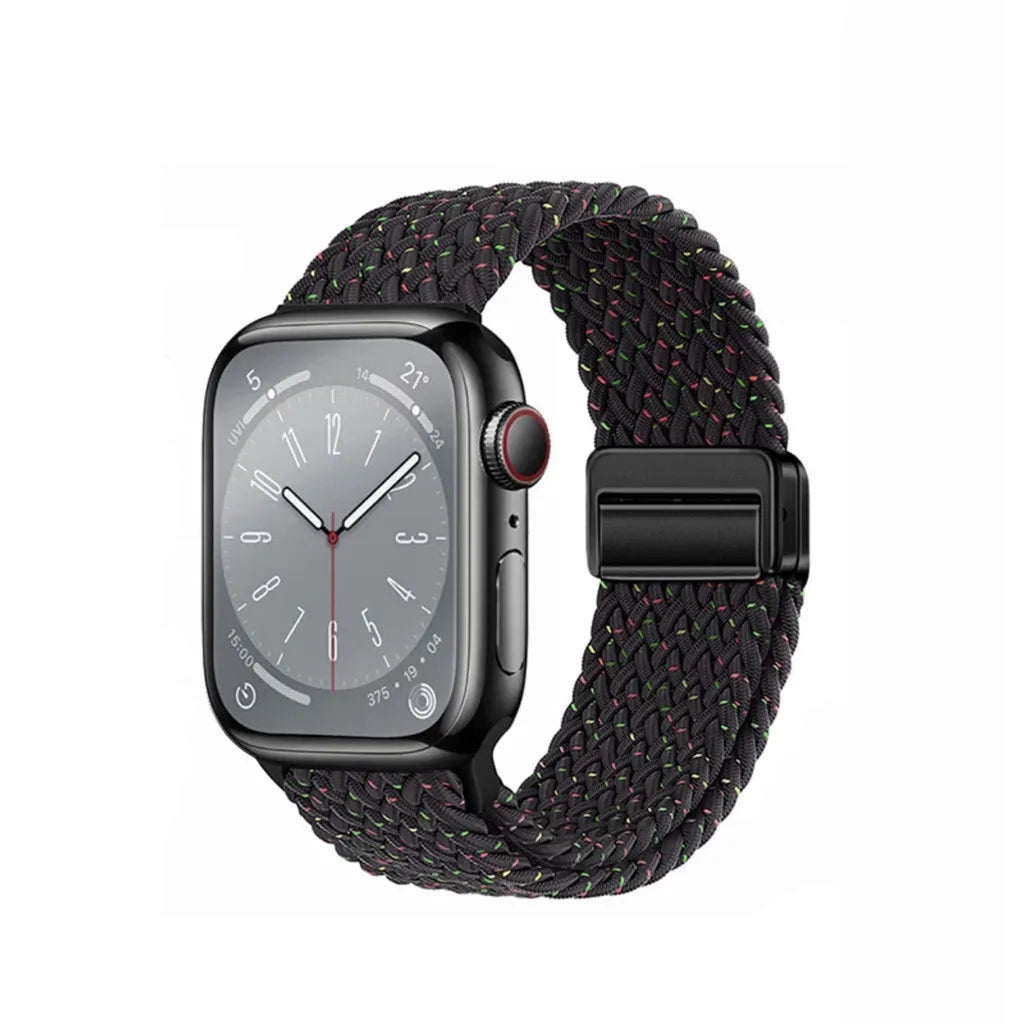 Nylon Braided Watch Band for Apple Watch – Compatible with Series SE, 3–10 & Ultra (38–49mm Adjustable Sport Strap)