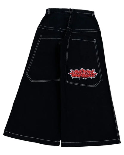 Y2K Baggy Jeans for Men & Women – 2000s Vintage Embroidered High-Quality Hip Hop Wide Leg Streetwear