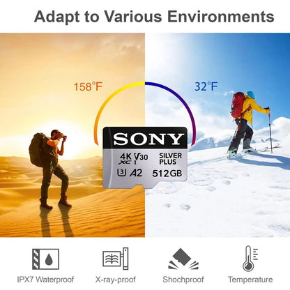 SONY High-Speed 1TB Micro SD Card — Full HD Memory Card for Phone, Tablet & PC (512GB/256GB/128GB/64GB)