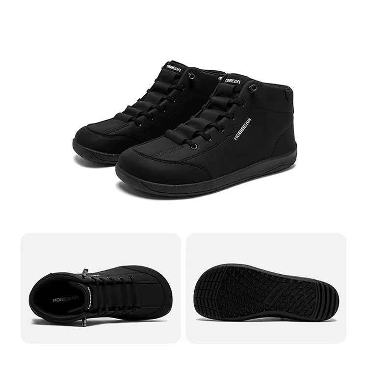 HOBIBEAR Mid-Top Barefoot Shoes — Men & Women Wide Toe Ankle Boots, Outdoor Non-Slip Artificial Leather Footwear