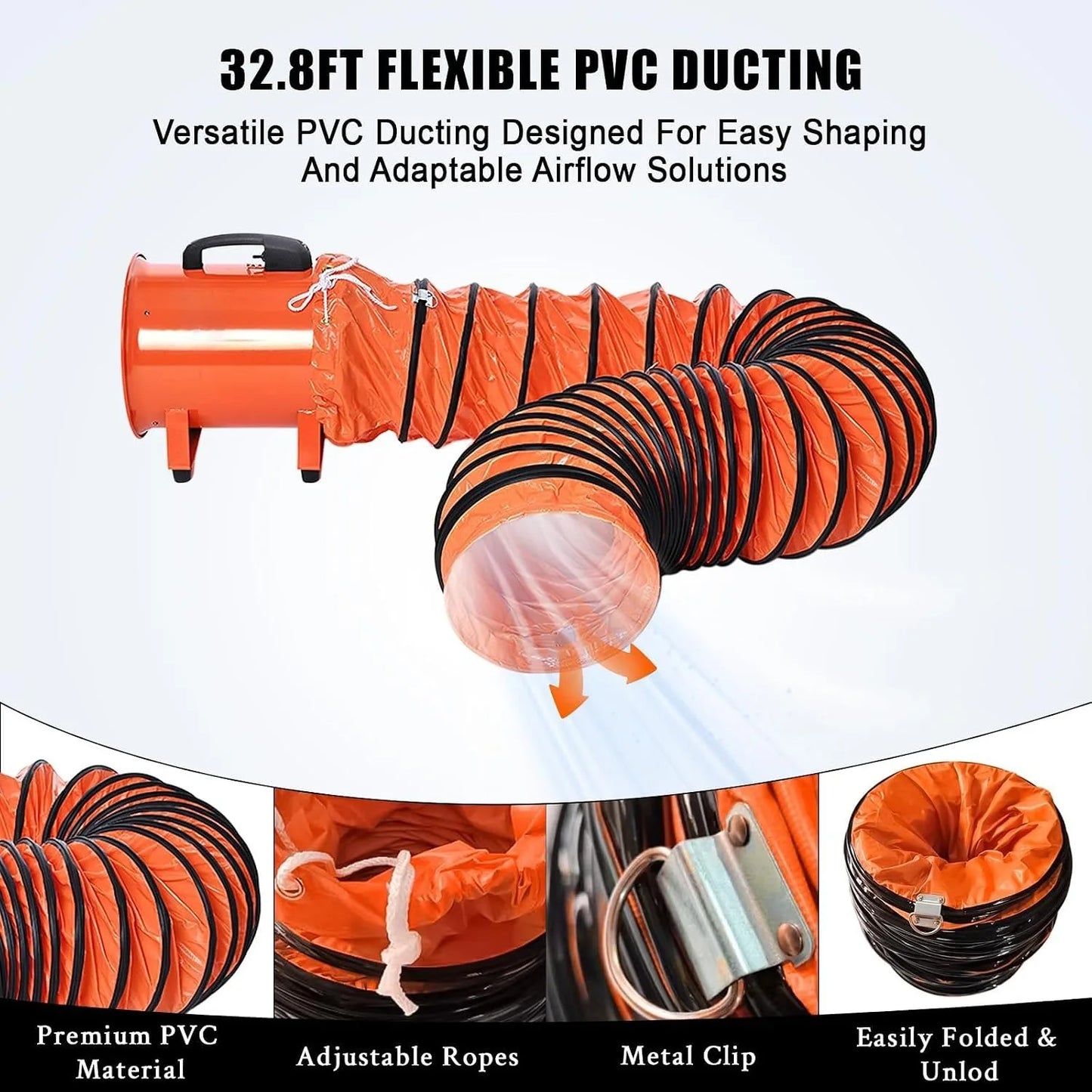Portable Industrial Exhaust Fan - 3500 CFM Heavy-Duty Ventilation Blower with Flexible Duct for Workshop, Basement & Attic