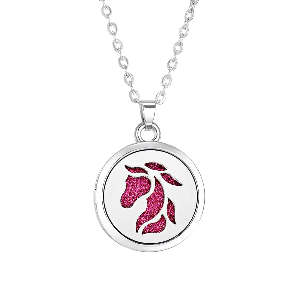 Tree of Life Aromatherapy Necklace – Stainless Steel Essential Oil Diffuser Locket Pendant