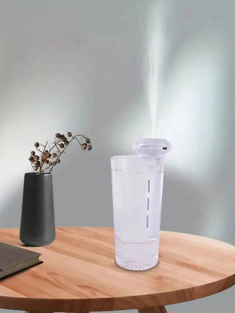 Super Quiet Portable Mist Humidifier – Adjustable, Waterless Design for Office, Bedroom, Car & Travel
