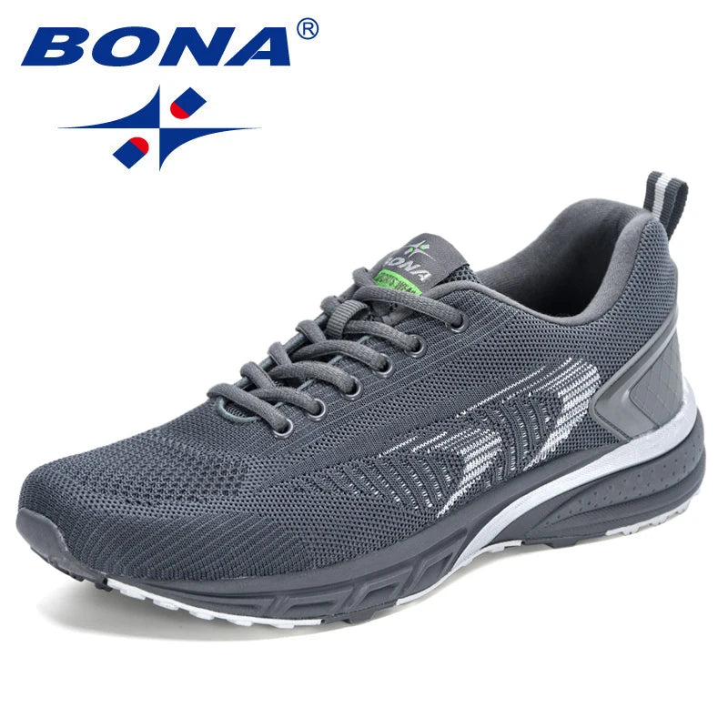 BONA Men's Outdoor Walking Sneakers — Lace-Up Athletic & Running Shoes, Comfortable Popular Style