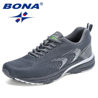 BONA Men's Outdoor Walking Sneakers — Lace-Up Athletic & Running Shoes, Comfortable Popular Style