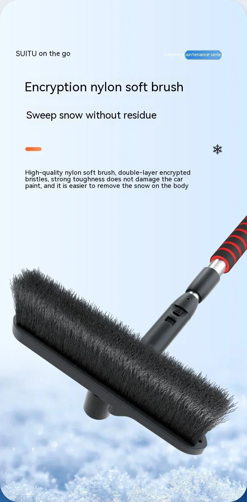 Winter Car Snow Shovel & Ice Scraper – Extendable Detachable Windshield Cleaning Brush Tool