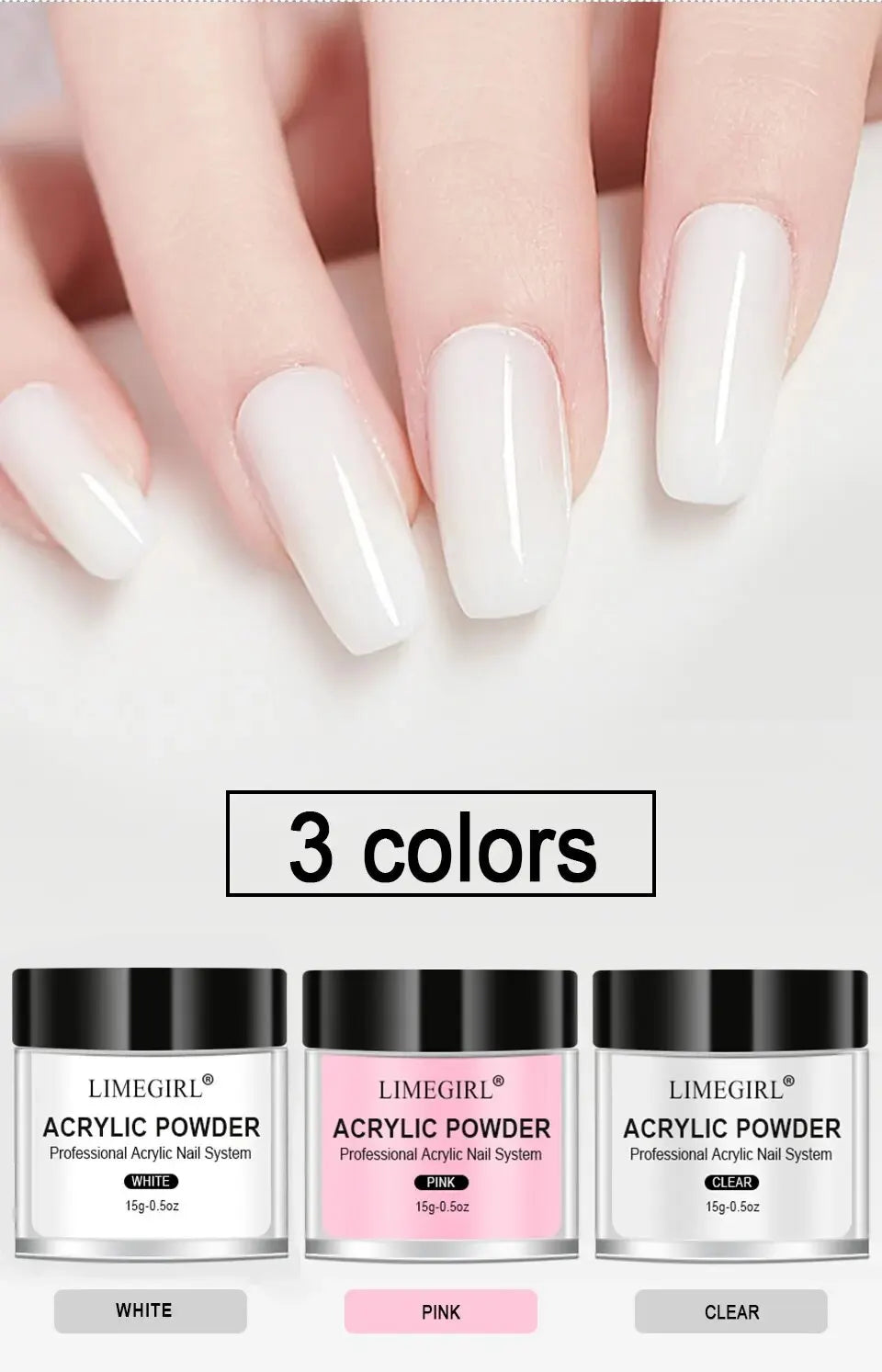 Acrylic Powder and Liquid Monomer Nail Art Kit – Crystal Glitter, 3D Tips, Carving Tools for Manicure Decoration