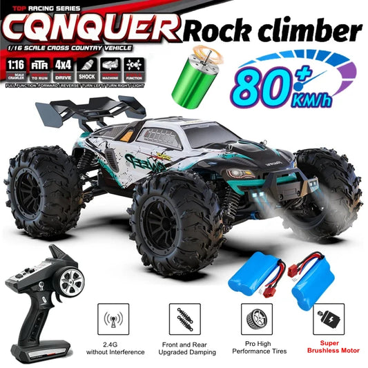4WD Remote Control Car – Off-Road 4x4 RC High-Speed Buggy Truck, Brushless 50/80KM/H Drift Racing Toy for Kids & Adults