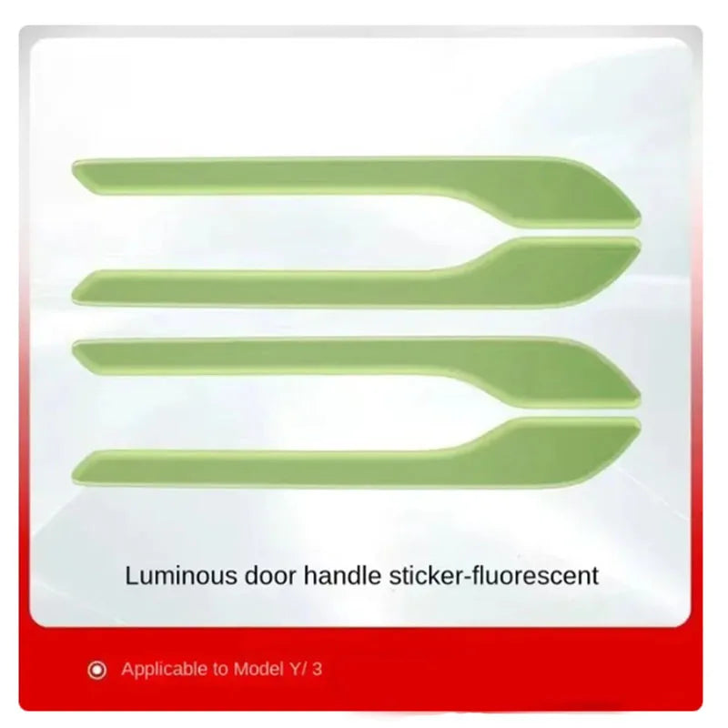Tesla Model 3/Y Car Door Handle Stickers – Anti-Scratch, Luminous & Scratch-Resistant Car Accessories